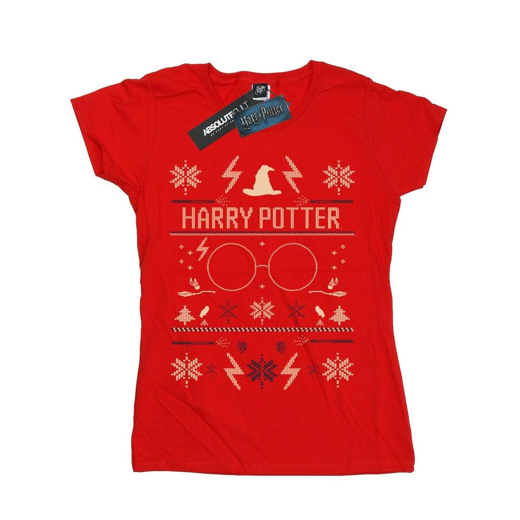 Harry Potter Womens/Ladies Christmas Pattern Cotton T-Shirt