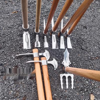 High Hardness Stainless Steel Small Pickaxe for Digging Roots and Bamboo Shoots - Portable Cross Peen Ice Pick