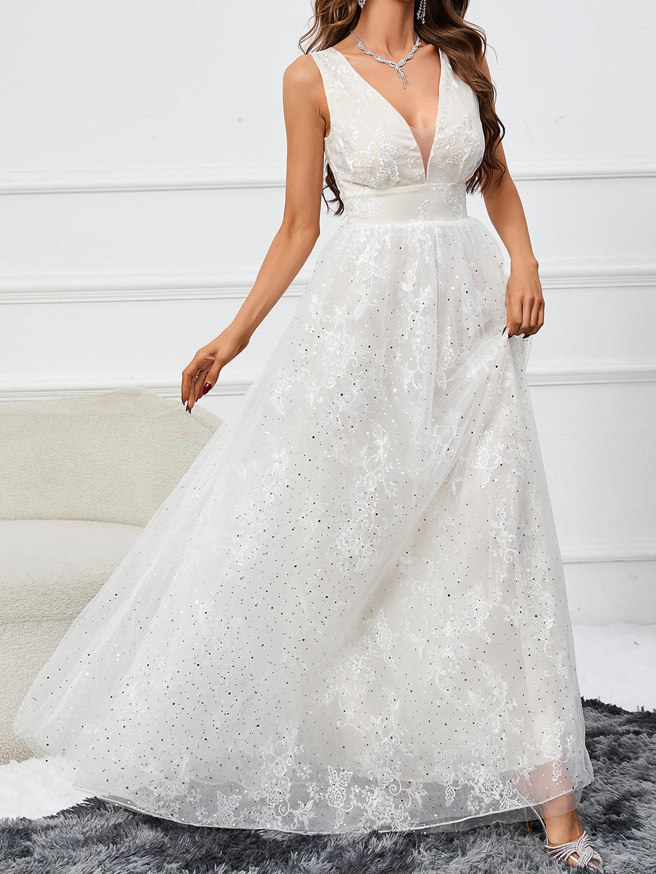 

Новое свадебное платье сезона свадебное платье, сексуальное кружевное вышитое платье для подружки невесты XL абрикосовый