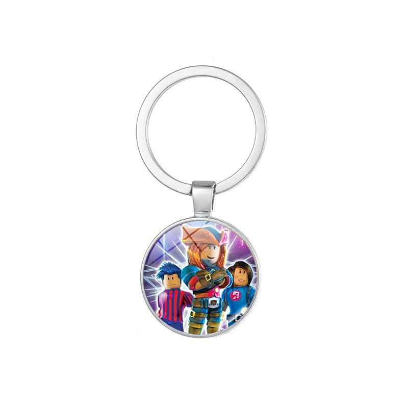 

Roblox Game Character Keychain Glass Dome Key Ring Gamer Accessory For Game Fans Kids Adults Collectible Holiday Gift 2.5cm