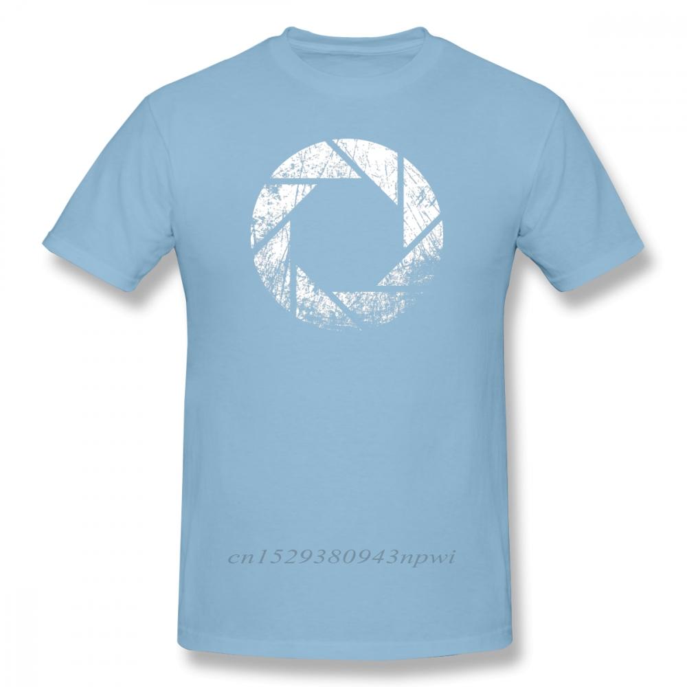 Portal T Shirt Aperture Laboratories Distressed TShirt 100 Cotton Male Tee Shirt Print Casual ShortSleeve Plus size Tshirt