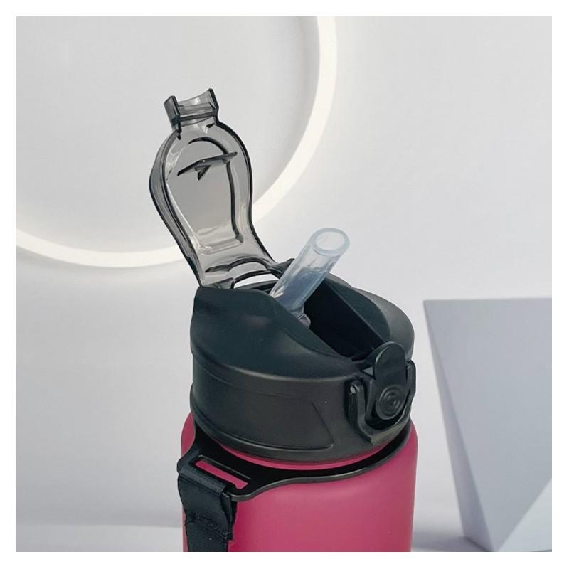 Butelka Na Wodę Bidon Sportowy Matowy Bordowy Fitness Siłownia 750 Ml