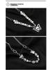Urban Hip Hop Pearl & Crystal Reflective Stainless Steel Necklace - Titanium Clavicle Chain for Couples