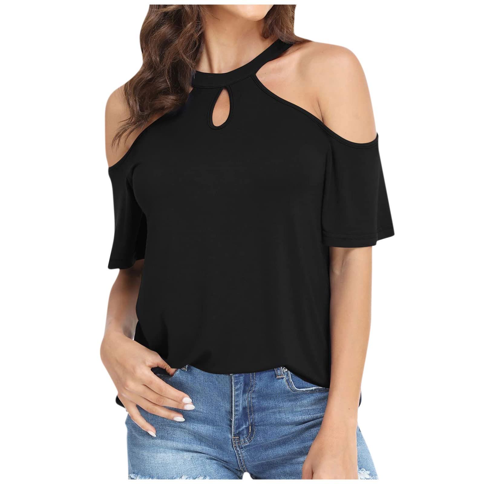 

Модный женский повседневный принт с открытыми плечами, сексуальный пуловер с круглым вырезом, топ XL чёрный