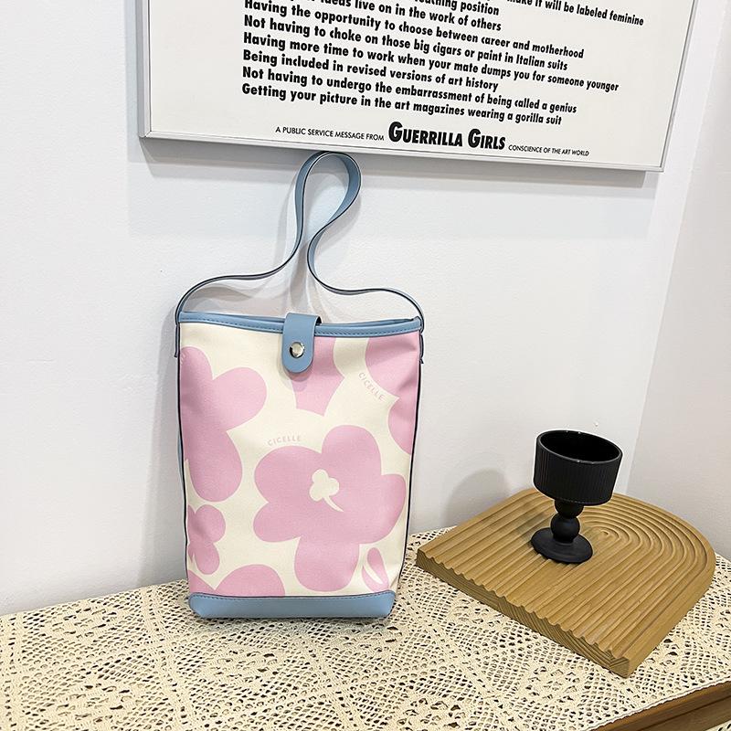 Borsa a Secchiello da Donna Stampata Casual Carina Borsa a Mano Borsa alla Moda Borsa a Spalla