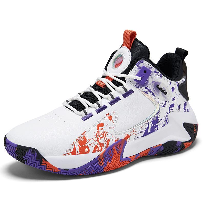 8870 Men's Women's Shoes Basketball Low Top Leather Surface Graffiti Colorful Fashion Training Plus Size Sports Couple