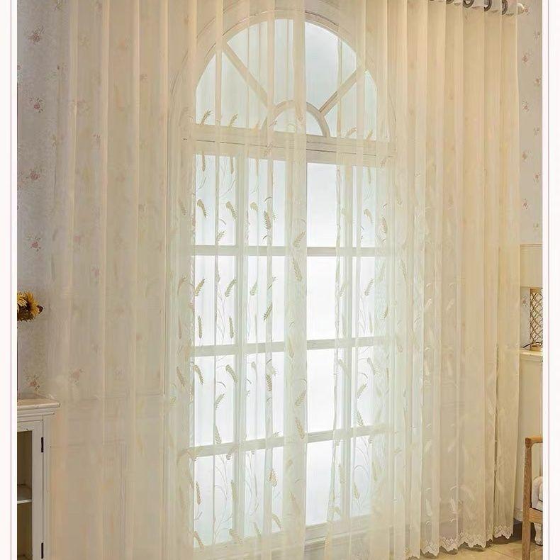 Modern Bedroom Dream Curtains Simple Gauze Curtain Embroidery White Window Screen Balcony Bay Window Partition Living Room Blackout