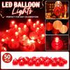 50 Stück Mehrfarbige LED-Lichter, Batteriebetrieben, Runde Lichter für Ballons, Party, Hochzeit, Feiertage, Weihnachten, Halloween-Dekorationen