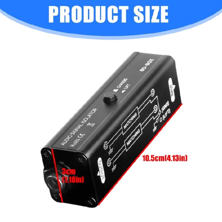 Audios Noise Isolator 6.35mm Signal Noise Cancellation Device Metal Builts For Stage Performers And Recording Engineers