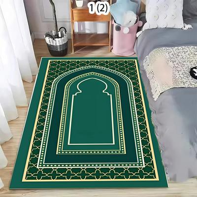Islam Muslim Prayer Mat Living Room Decor Anti-slip Carpets Bedroom Bedside Soft Rug Entrance Doormat Machine Washable Carpet