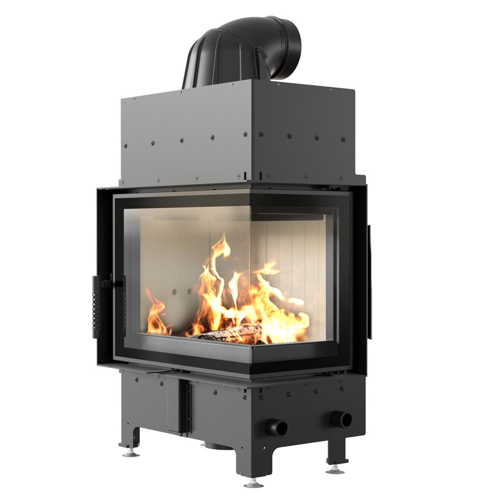 Kamineinsatz KRATKI FLOKI S Rechts 8 kW fi 160 Set mit Rohren