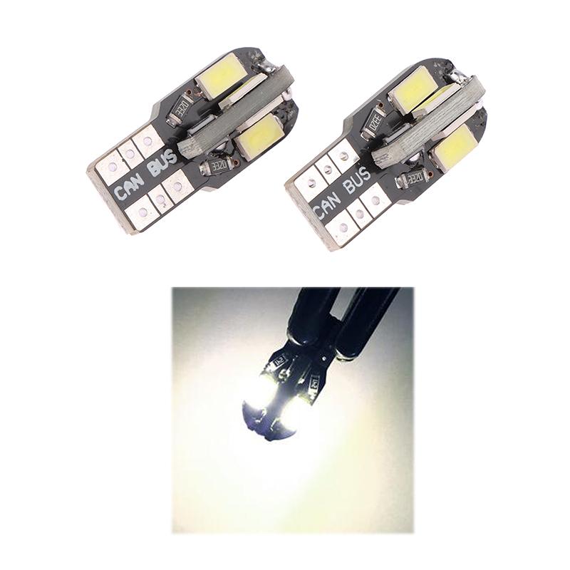 2PCS T10 LED Small Bulbs Canbus 5630 8SMD 12V 8000K License Plate Lamp Car Map Dome Lights Parking Light Auto Signal Lamp