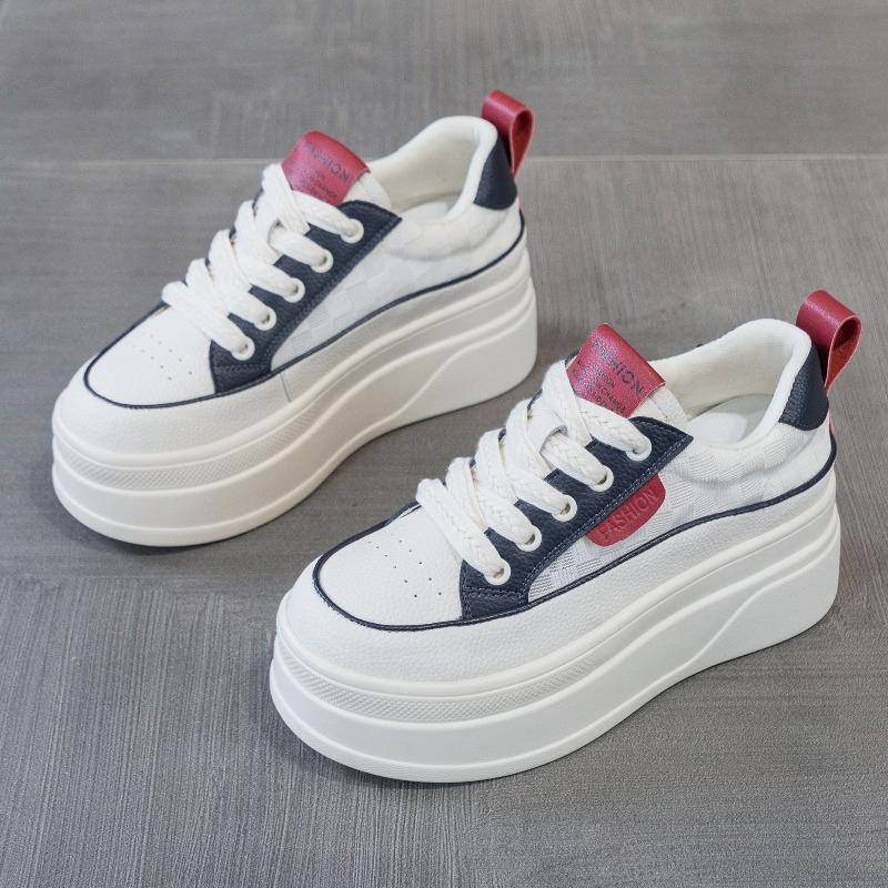 Spring new inner height increase white shoes women's CM thick-soled spring and autumn breathable mesh casual sports shoes