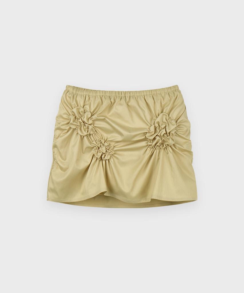 Sinun Flower Scrunch Skirt (Butter)