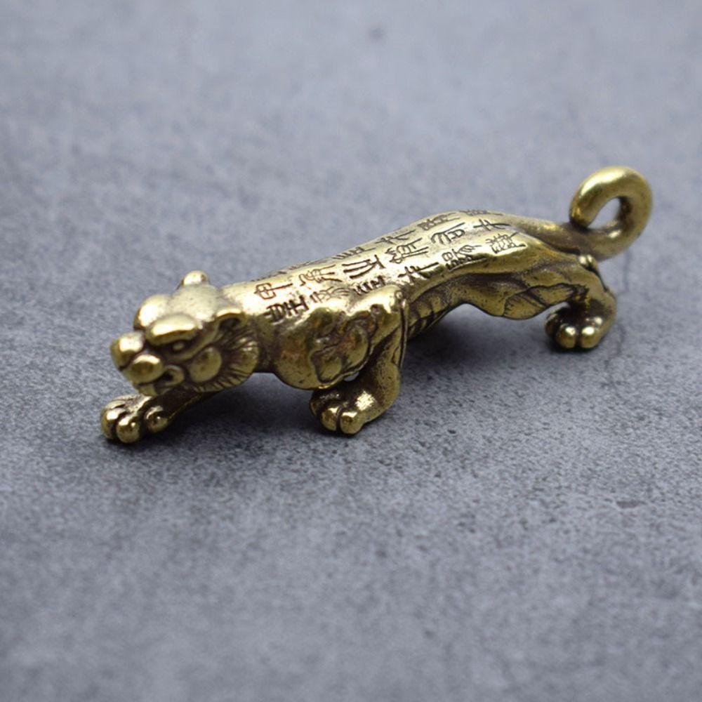 Metal Brass Pendants Tigers Keychain DIY Hangings Animal Figurines Tiger Key Chains Car Keyrings