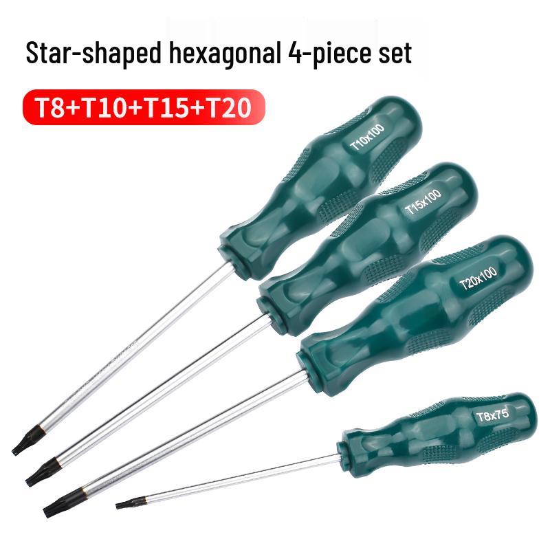 Hexagon Set Screwdriver: Flower, Rice, Spline, T-Type, Internal Star, Hexagonal.