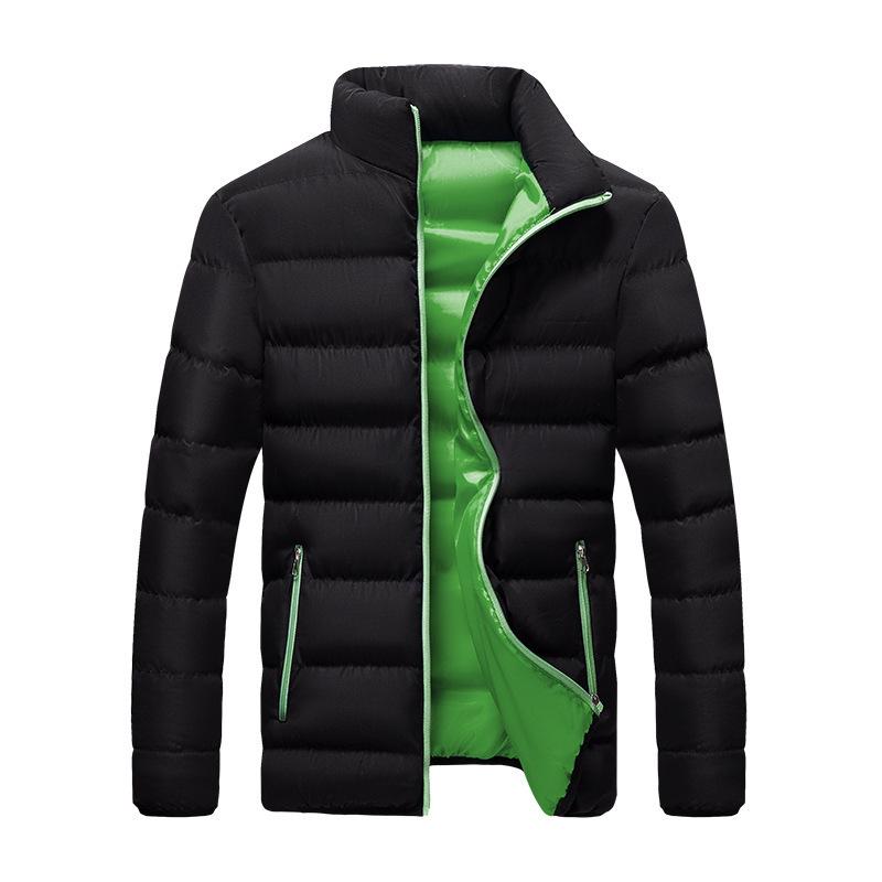 Men's Stand Collar Thickened Jacket - Large Sizes, Autumn/Winter Style, Cotton Casual Wear