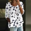 Camicie di Lino da Donna Manica 3/4 Bottoni Scollo O Top Estivi Eleganti Casual Carini