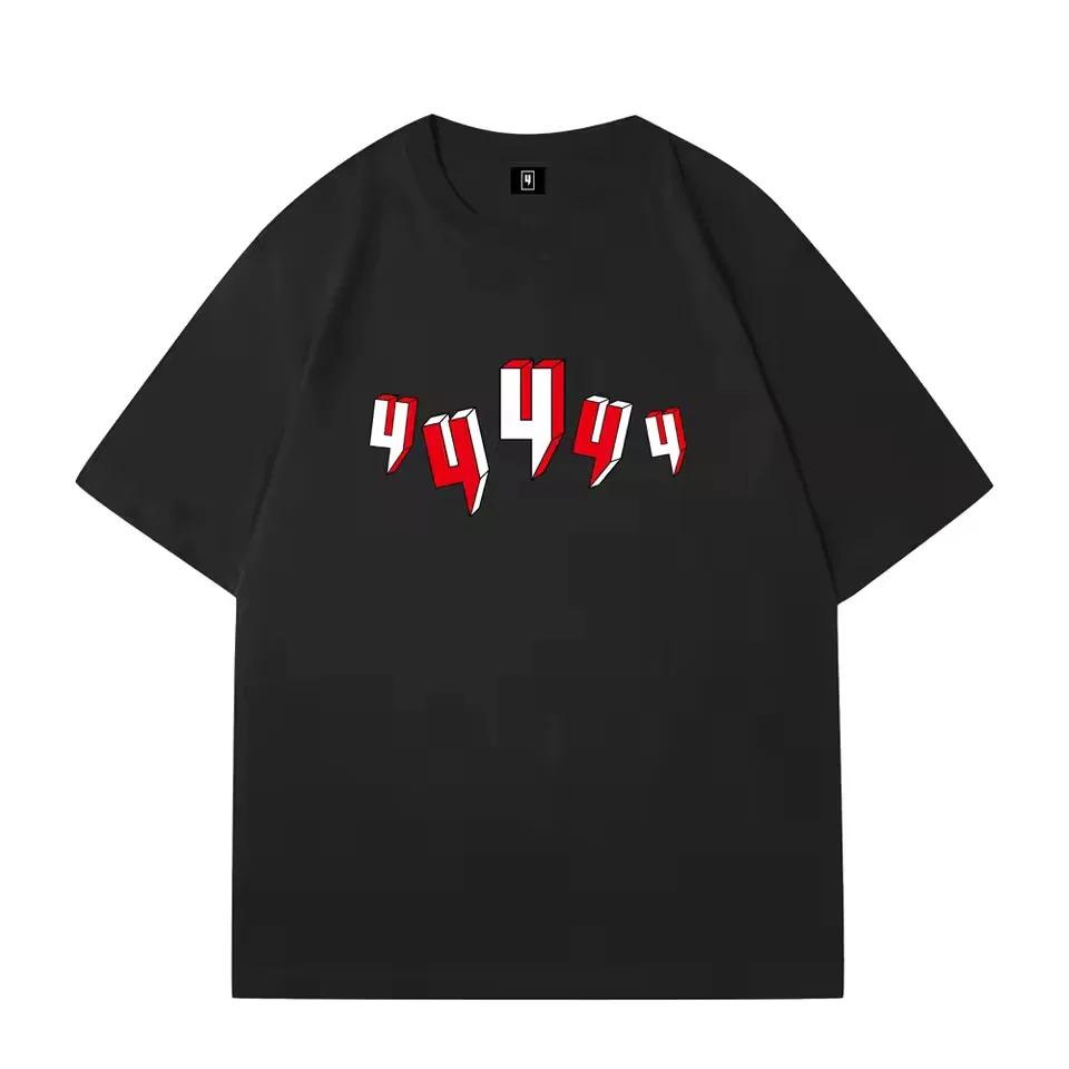 Fashion Summer Cotton T-shirt Letter Printed T-shirt Short Sleeve Men's Fashion Breathable and Sweat-absorbent