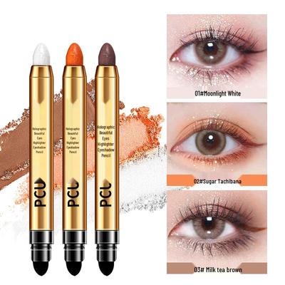 Stilou Dublu Eyeliner & Fard de Ochi PCU - Culoare Ceai cu Lapte Maro, Diamant Leneș, Formula Iluminatoare One-Swipe