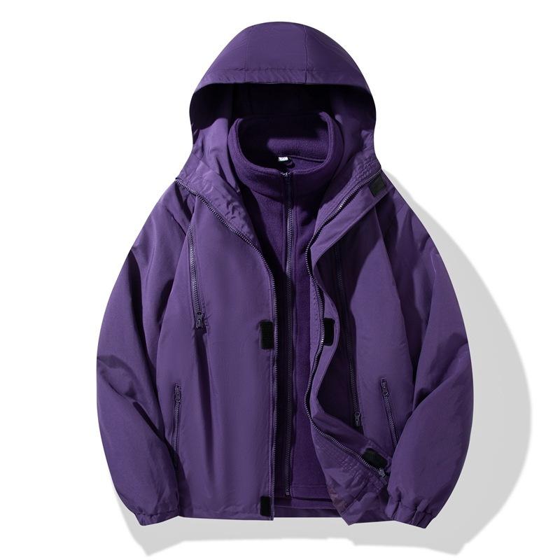Outdoor Activity Jackets for Men and Women In Autumn and Winter with Velvet Liner Three-in-one Two-piece Kit Plus Liner Thickened Wind Shield
