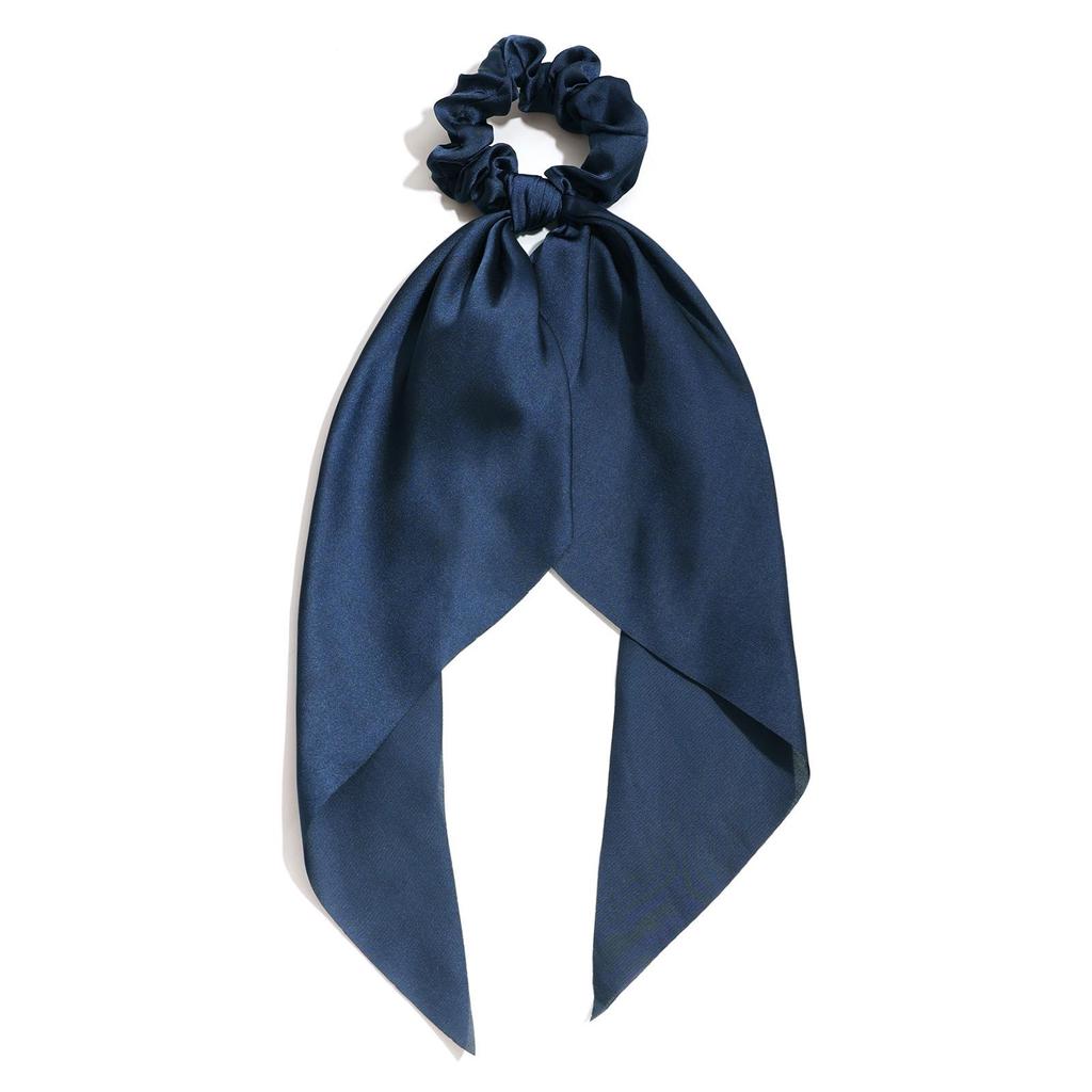 Spring Satin Knot Triangle Scarf: Solid Color Hair Accessory for Women & Girls