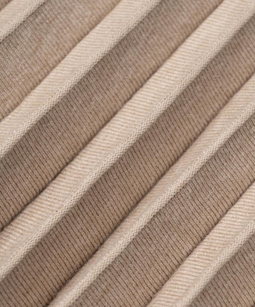 Basica Pleated Knit Skirt (Beige)