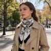 1PC Neck Scarf Versatile Painted Pattern Gift Silk Scarf High-End Magnetic Closure Elegant Accessories French Style Multi-Color