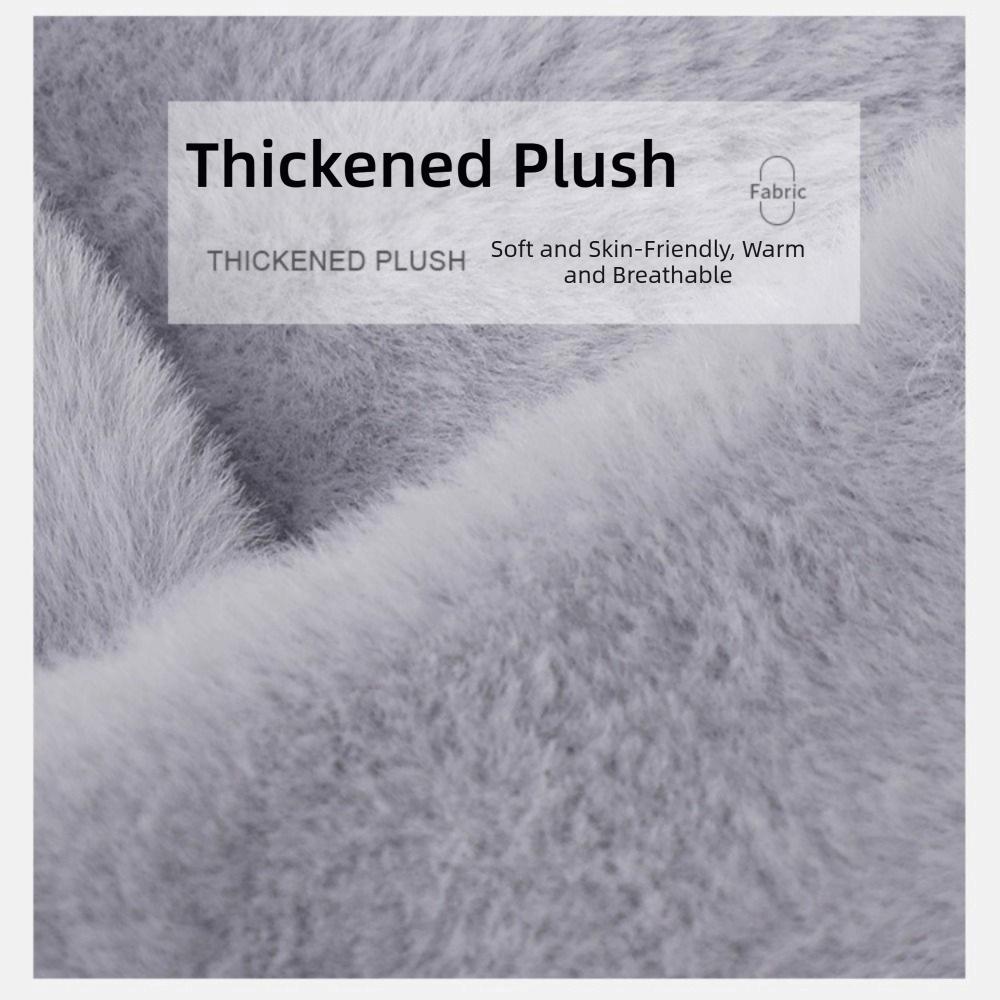 Solid Color Cross Scarf Thickened Faux Rabbit Fur Scarf Winter Warm Neckerchief Wrap Autumn Winter