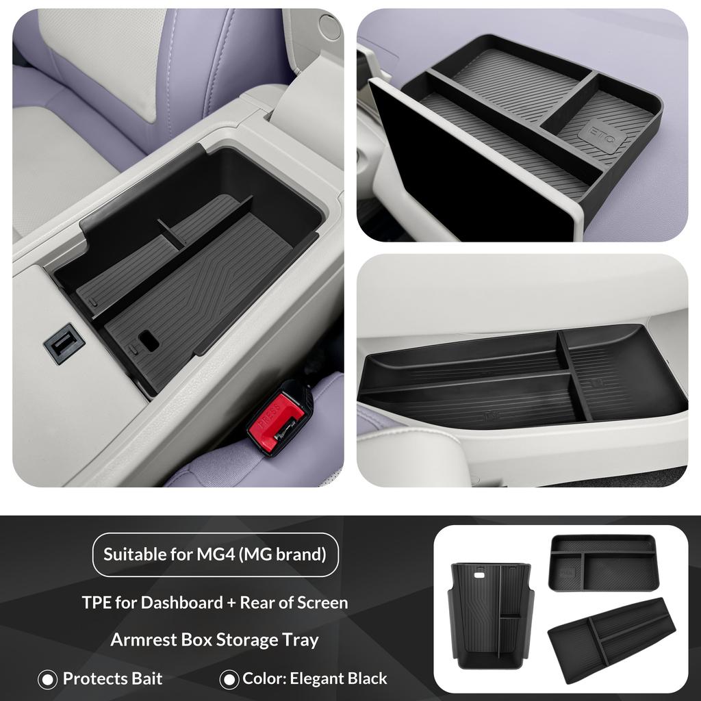 Für MG4 EV Urban Premium Auto Mittelkonsole Unter Stauraum mit Trennwänden Schalen Organizer Set