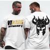 Viking Helmet Print T Shirt for Men Outdoor Fitness Tracksuits Summer Quick Dry Material Breathable Tee Casual O-neck Loose Tops
