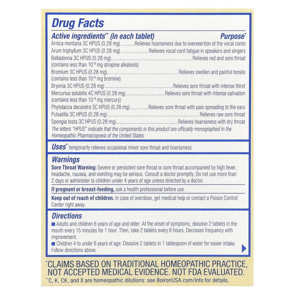 Throatcalm, Alivio para el Dolor de Garganta, Edades 3 Años y Más, Sin Sabor, Fácilmente Disoluble, 60 Comprimidos