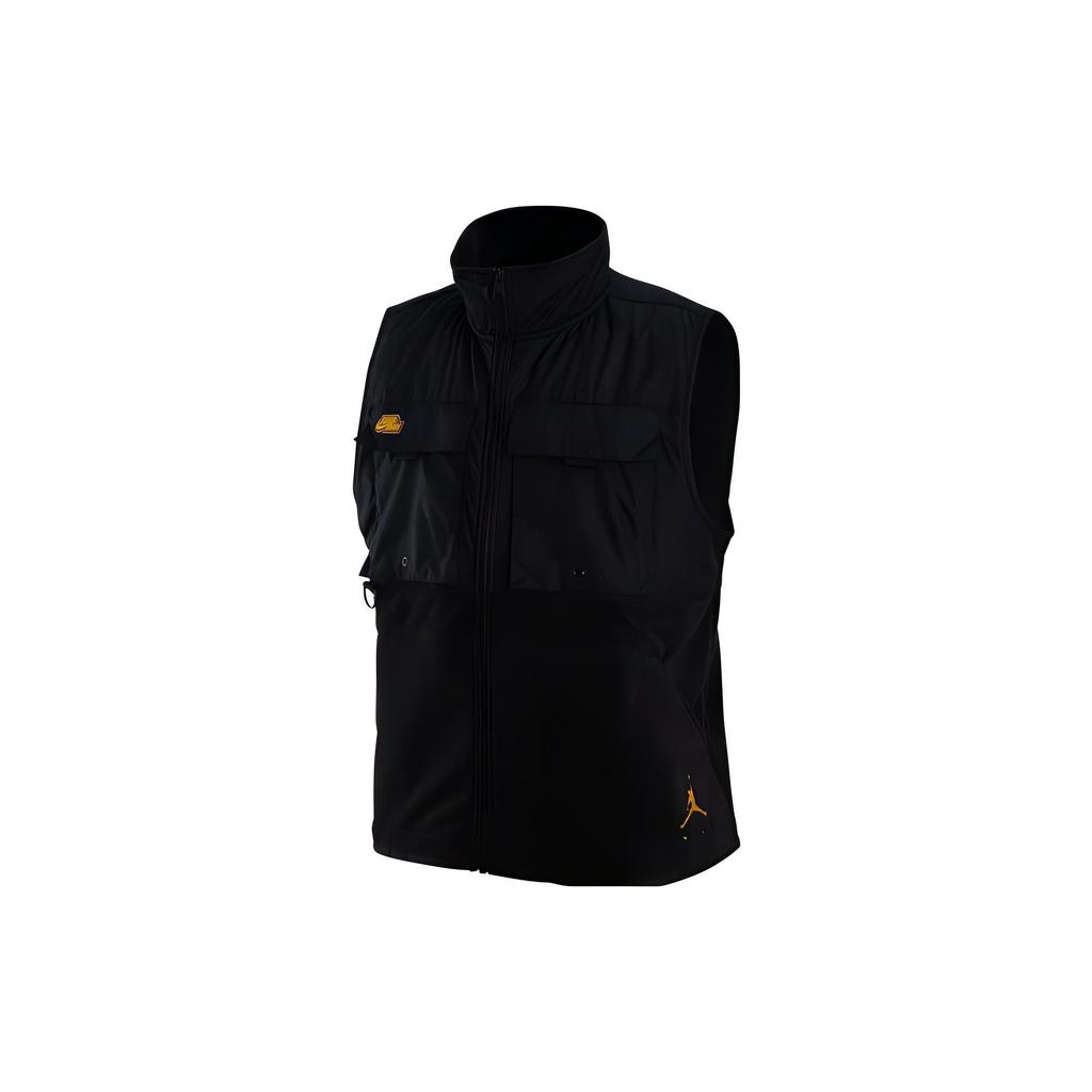 Jordan Logo Print Panel Design Stand Collar Sleeveless Vest Men Vest Black DX6598-010