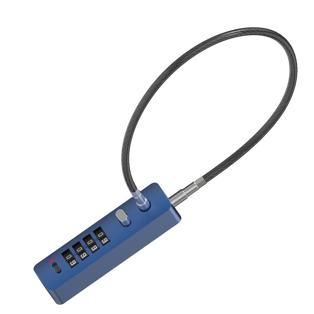 

Захист від крадіжки Пароль Навісний замок 4-значний комбінований дверний шафка Корисний тросовий замок Апаратні аксесуари 30cm-blue