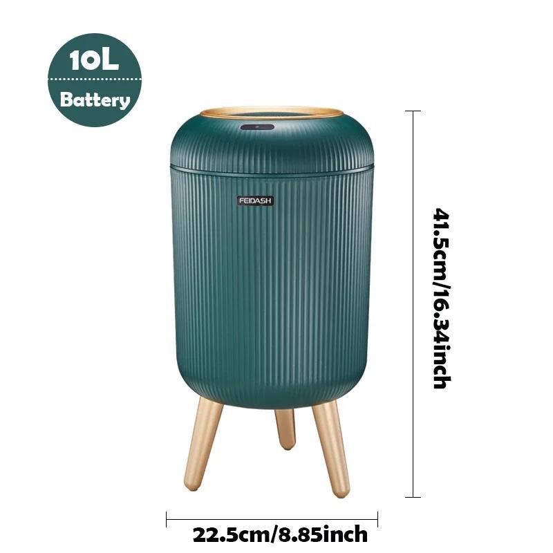 Smart Sensing Trash Can Household Living Room Bedroom Touchless Automatic Kitchen Recycle Waste Bin with Lid / 6 Rolls Trash Bag