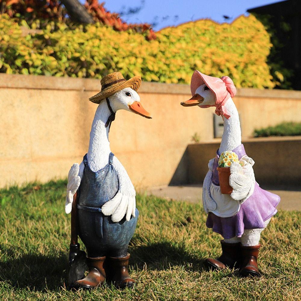 Resin Animal Sculpture Cartoon Miniatures Figurine Micro Landscape Ducks Statue  Gift