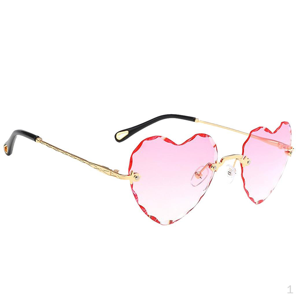 Rimless Sunglasses Party Tinted Lens Eyewear Pink