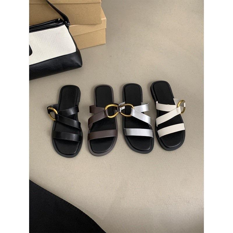 Women's slippers women's new sandals temperament with skirt casual flat beach shoes