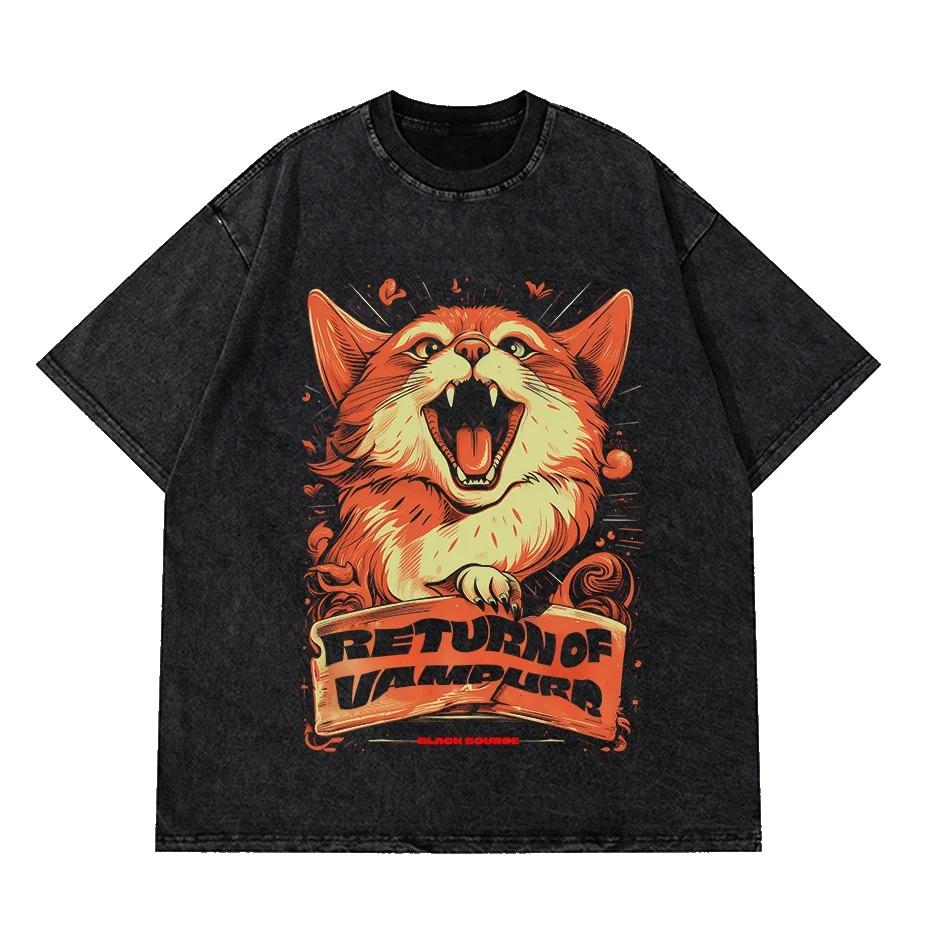2026 Summer Fashion The Return of Vampurr T-Shirt Men Women O Neck Cool Summer T Shirts Short Sleeve Tees Hip Hop Streetwear Oversized Tshirt