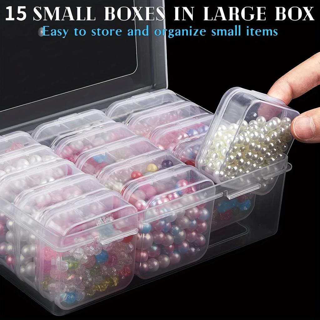 Kostenloser Versand: Nano-Perlen Zubehör Aufbewahrungsbox - Transparenter Organizer für Schmuck, Nagelkunst und Sonstiges