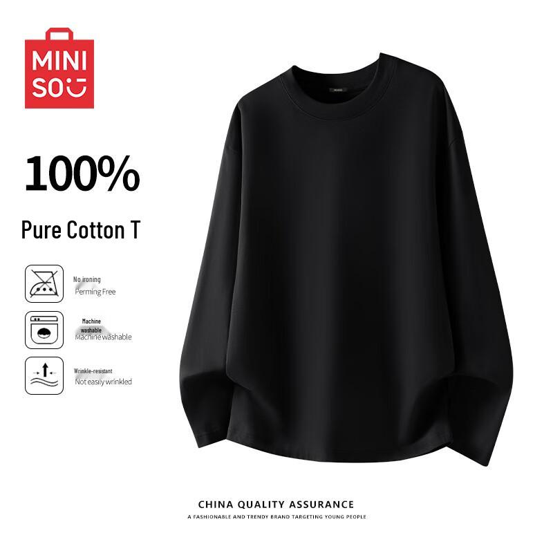 MINISO Men s Pure Cotton Long Sleeve T-Shirt 2XL
