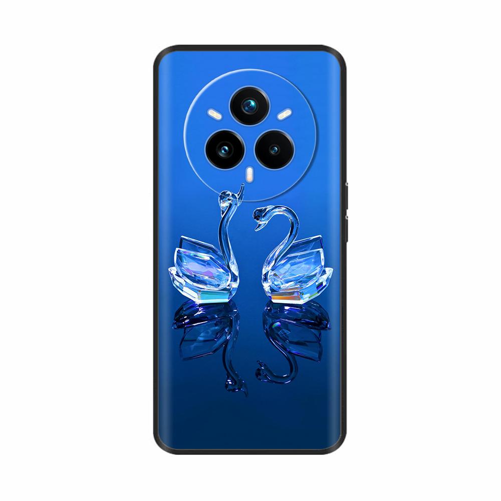 Für Realme 14 Pro Plus Hülle Niedliche Weiche TPU Silikon Schwarze Hülle für Funda Realme 14 Pro Plus 5G Rückabdeckung Realme14Pro+ Handyhüllen