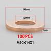 Solid Pure Copper Flat Washers Gasket Seal Ring M5 M6 M8 M10 M12 M14 M16 Metric Crush Washers For Sump Plug Oil Pipe Boat Repair Oil Drain Plugs 3