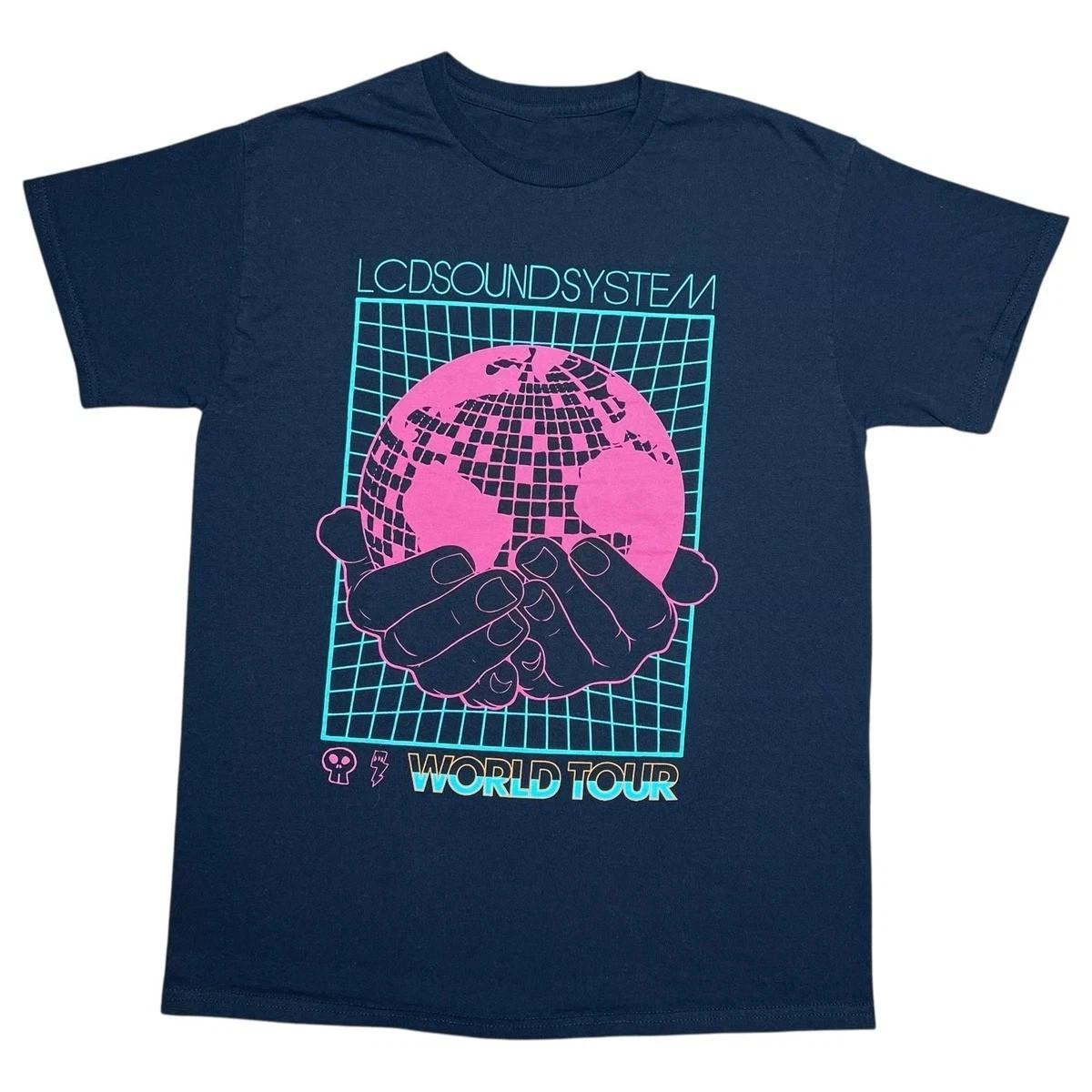 Vintage LCD Soundsystem World Tour Globe Graphic Multicolor Unisex T Shirt XXXL