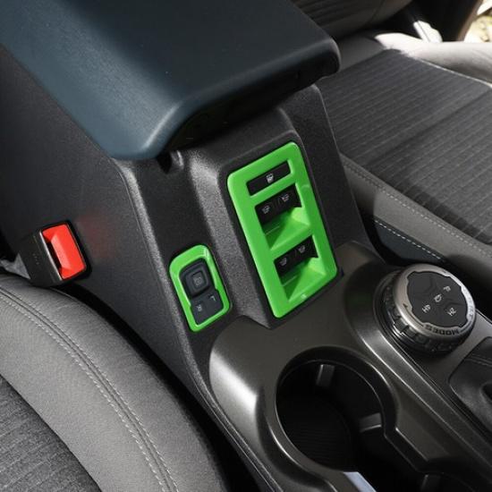 2x Light Green Window Switch Trim Cover Decor Accessories For Ford Bronco 21+ABS