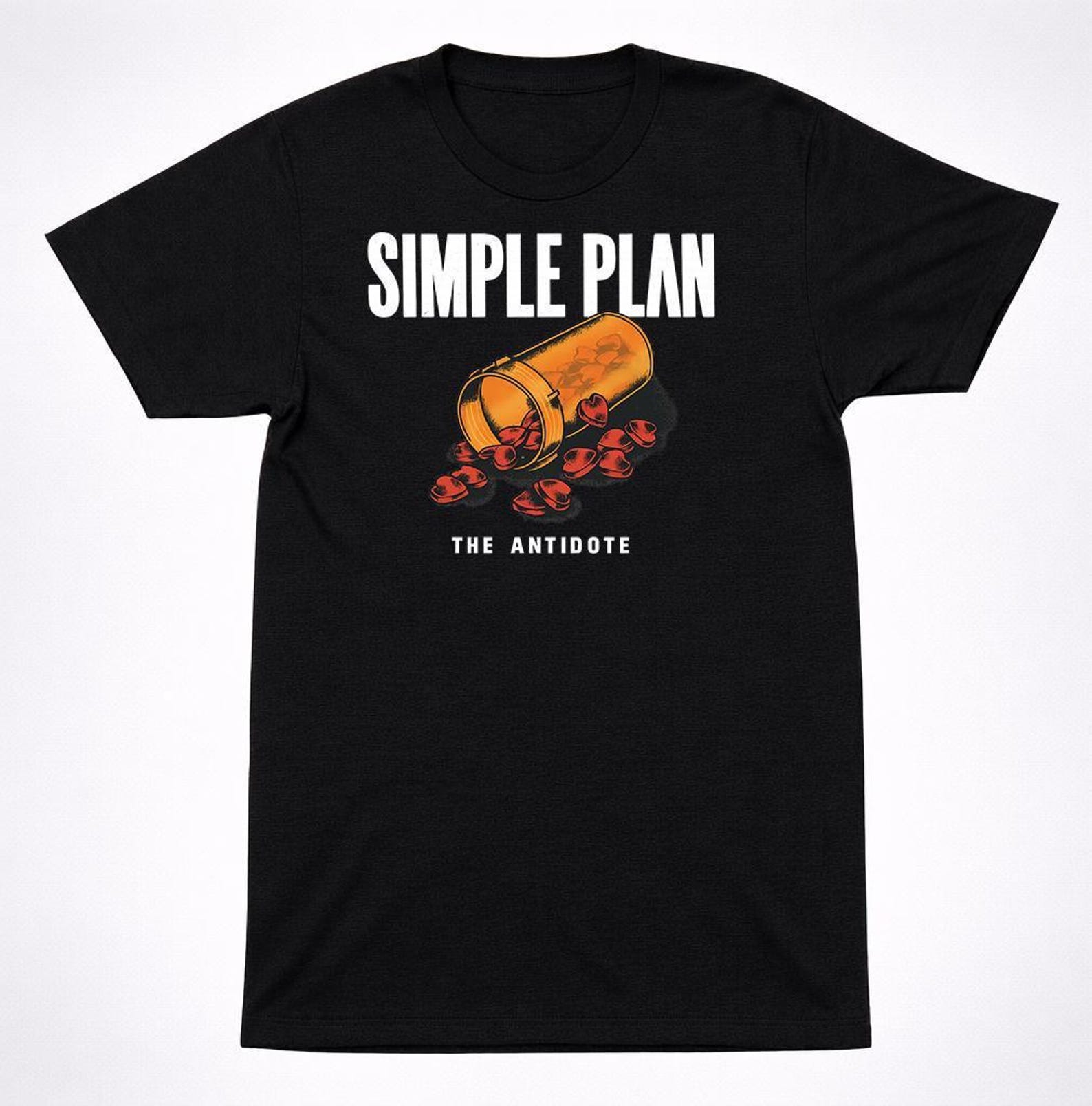 Simple Plan Shirt - The Antidote Pill Tee - Pop Punk Emo Rock Band T-Shirt, Unisex Casual Wear, Nostalgic Music Style M