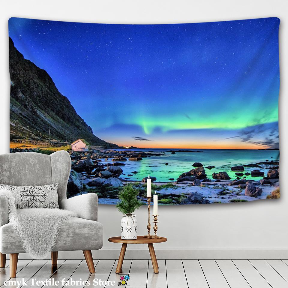 

Живое фото, прозрачная гора и зеленая вода, большой пейзажный гобелен с принтом, психоделический настенный богемный настенный художественный домашний декор 320x182CM