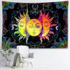 Schwarz Farbige Sonne Gesicht Wandteppich Hängen Abstrakte Kunst Hippie Tapiz Hexerei Mysteriöse Wohnzimmer Hintergrund Home Decor