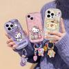 Cute Hello Kitty Kuromi Pendant Case For Samsung A57 5G S26 Ultra Plus A56 A55 A37 A16 A06 A54 A53 A34 A14 A32 A13 A26 5G Cover