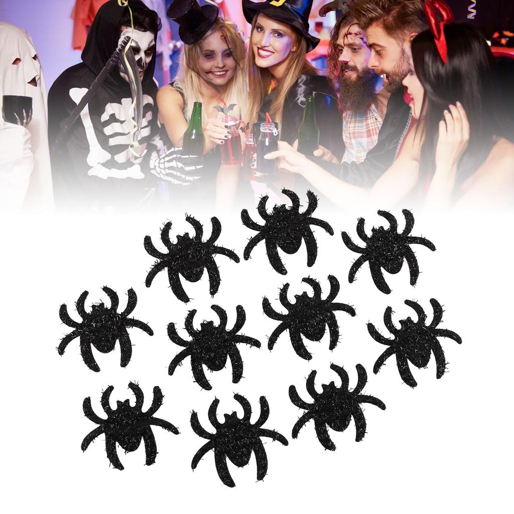 30pcs Spider Patch Spooky Non Woven Spider Patches for DIY Festival Costume Accessories Headband
